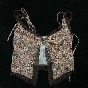 Urban Outfitters Cheetah Print Lace Camisole